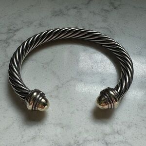 David Yurman 7mm bracelet with gold ends